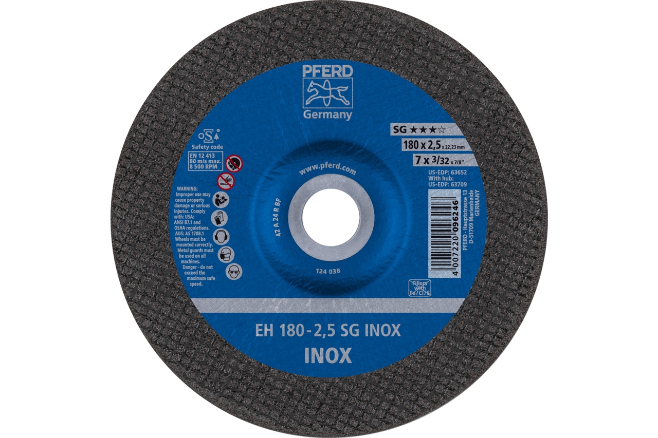 Picture of Pferd Cut-Off Wheel, 7" X 3/32 X 7/8, Sg Inox, T27, Aluminum Oxide